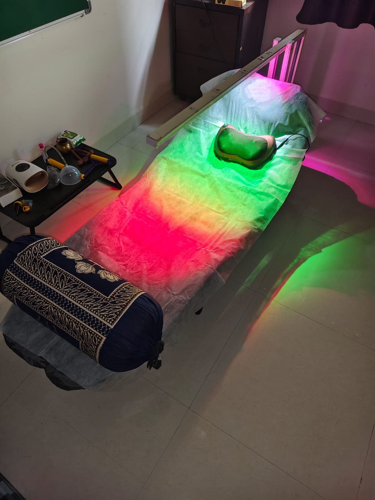 Therapist performing a back treatment session